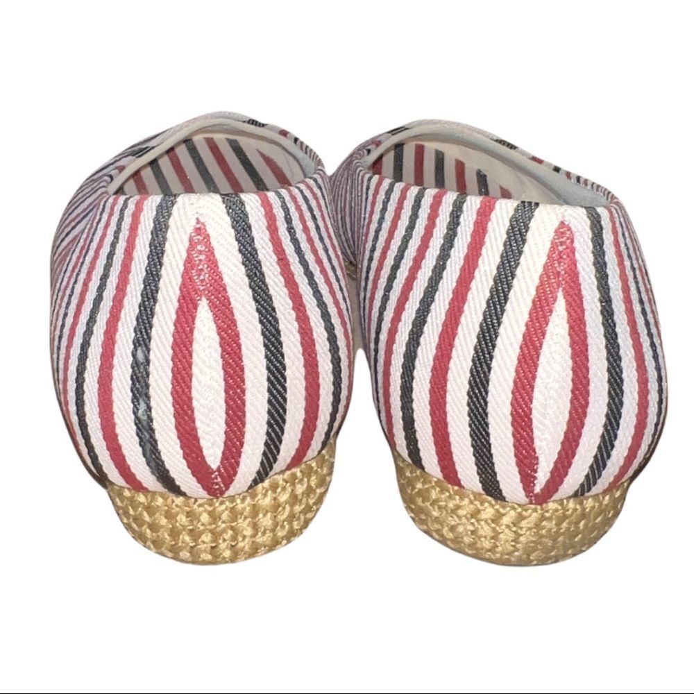 Beacon brand red white and navy blue or black striped comfy shoes - Picture 6 of 9
